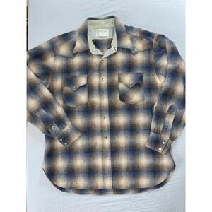 Pendleton Vintage High Grade Western Wear Wool Flannel. Plaid, Women's XL.